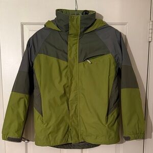 Three in one Land's End green and gray Hooded Jacket